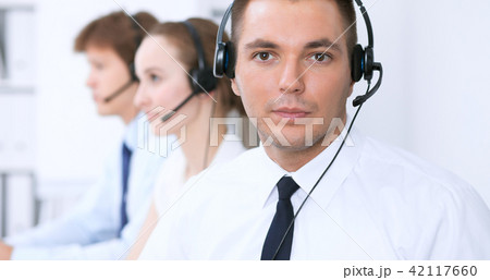 Young business man in headset. Call center Young business man in headset. Call center 42117660