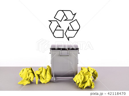 Colorful recycle bins on white background. Colorful recycle bins on white background. 42118470