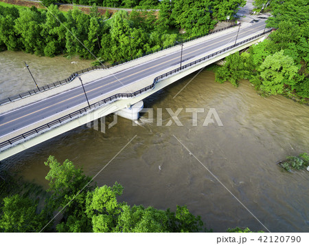 増水する川(空撮) 増水する川(空撮) 42120790