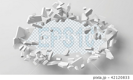 vector illustration of exploding wall with free area on center for any object or background vector illustration of exploding wall with free area on center for any object or background 42120833