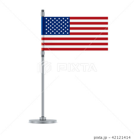 American flag on the metallic pole, vector American flag on the metallic pole, vector 42121414