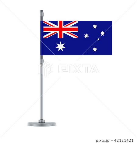 Australian flag on the metallic pole, vector Australian flag on the metallic pole, vector 42121421