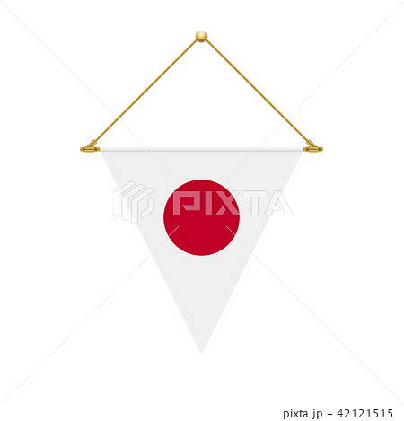 Japanese triangle flag hanging, vector