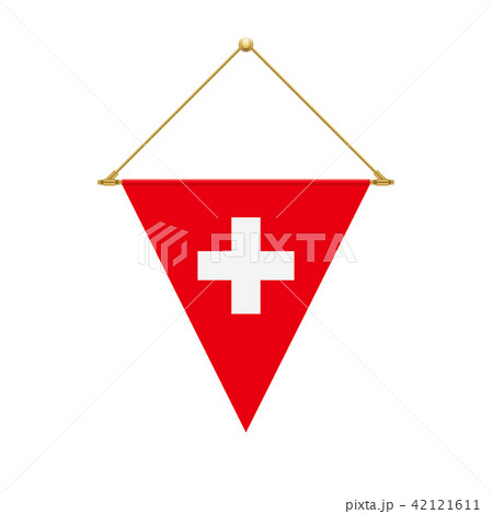 Swiss triangle flag hanging, vector illustration Swiss triangle flag hanging, vector illustration 42121611