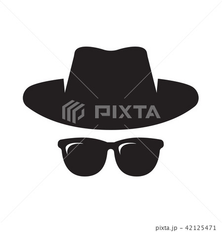 Agent icon. Spy sunglasses. Hat and glasses Agent icon. Spy sunglasses. Hat and glasses 42125471