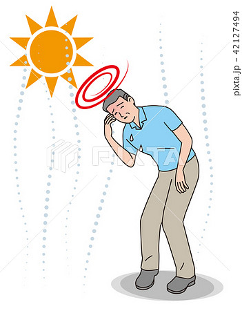 シニアの熱中症の症　眩暈 42127494
