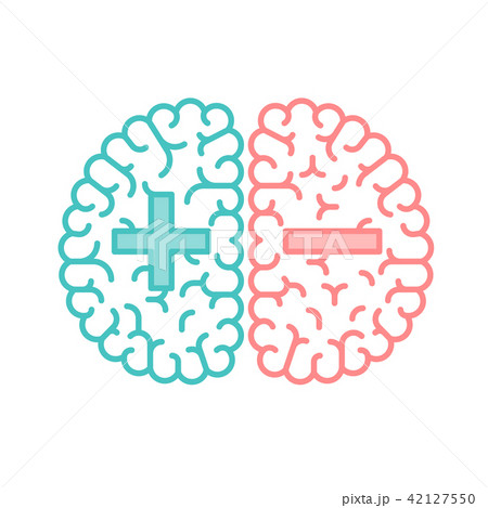 Left And Right Brain Good And Bad Concept Outlineのイラスト素材