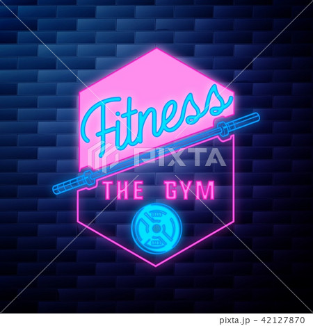 Vintage fitness, gym emblem 42127870