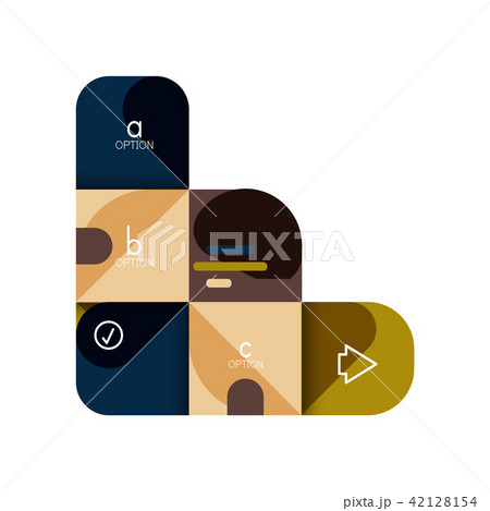 Infographics option and step by step in rounded squares, element of chart, graph, diagram with 42128154