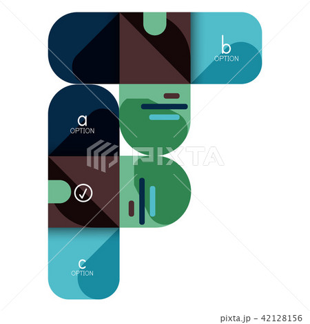 Infographics option and step by step in rounded squares, element of chart, graph, diagram with 42128156