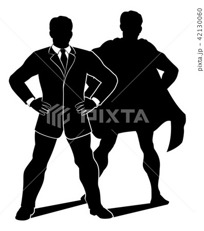 Super Hero Businessman Silhouetteのイラスト素材