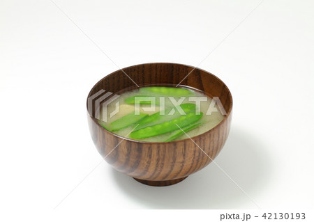 みそ汁、汁物、絹さや、えんどう 42130193