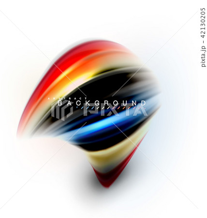 Fluid liquid mixing colors concept on light grey background, wave and swirl curve flow line, trendy 42130205