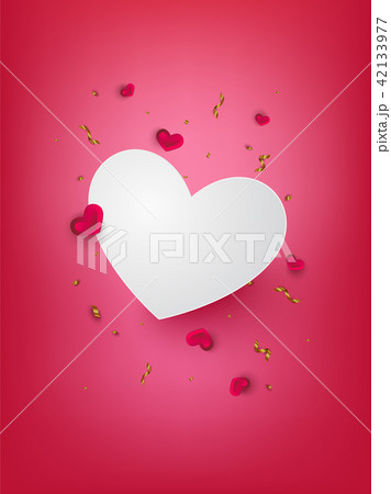 Little red Hearts and big white heart. 42133977