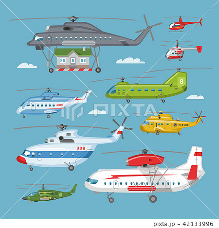 Helicopter vector copter aircraft or rotor plane and chopper jet flight transportation in sky Helicopter vector copter aircraft or rotor plane and chopper jet flight transportation in sky 42133996