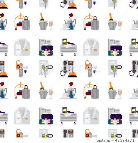 Hotel personal professional service objects executive help hostel tools seamless pattern background Hotel personal professional service objects executive help hostel tools seamless pattern background 42134271