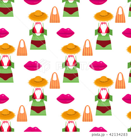 Beachwear bikini cloth fashion looks vacation seamless pattern background sea light beauty clothes Beachwear bikini cloth fashion looks vacation seamless pattern background sea light beauty clothes 42134283