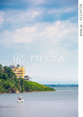 Yachts in harbor of Zemplinska Sirava lake 42134726