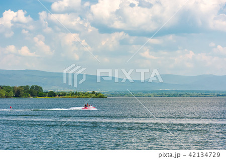 summer water sports on Zemplinska Sirava lake summer water sports on Zemplinska Sirava lake 42134729