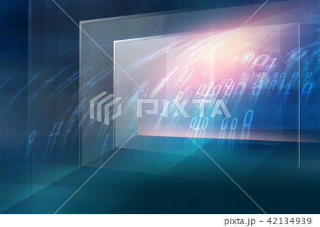 Digital technology with big screen and binary code Digital technology with big screen and binary code 42134939