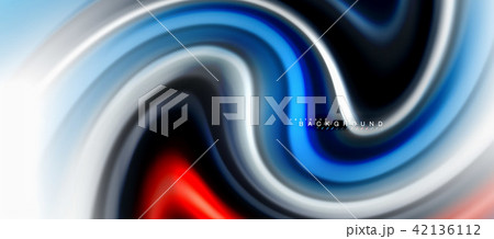 Fluid liquid mixing colors concept on light grey background, curve flow, trendy abstract layout 42136112