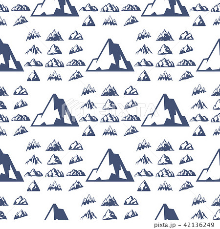 Mountain vector silhouette nature seamless pattern background outdoor rocky snow ice top decorative 42136249