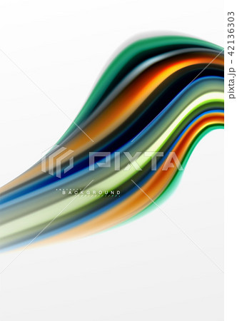 Fluid liquid mixing colors concept on light grey background, curve flow, trendy abstract layout Fluid liquid mixing colors concept on light grey background, curve flow, trendy abstract layout 42136303