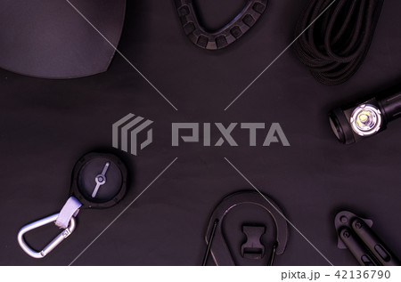 Outdoor accessories are black.Tourist accessories. 42136790