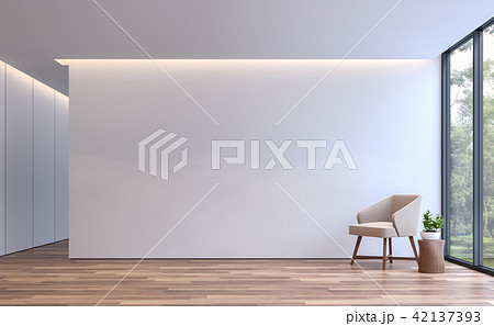 Modern white living minimal style 3d render 42137393