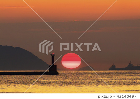 博多湾の夕日 博多湾の夕日 42140497