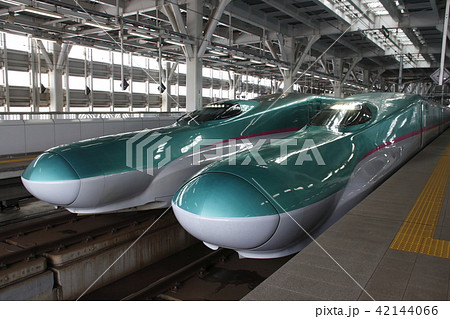 新青森駅で並ぶ東北新幹線E5系 42144066
