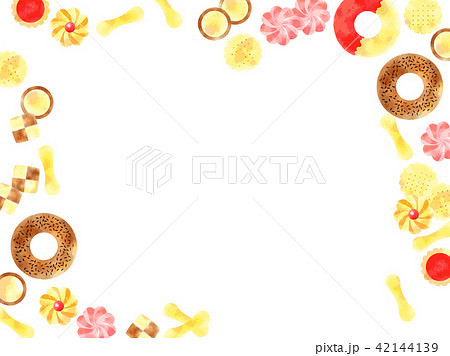 焼き菓子のフレームのイラスト素材 42144139 Pixta