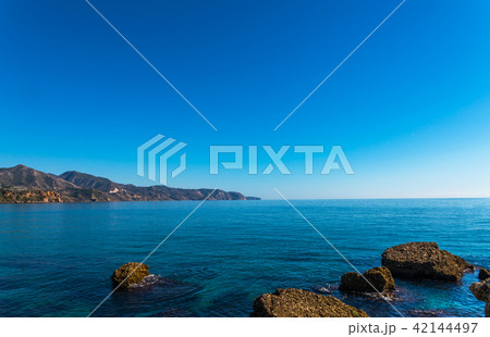 Amazing sea with blue summer wave and rocks 42144497