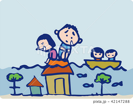 海面上昇 地球温暖化 1のイラスト素材