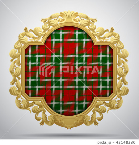 Vintage classic frame with tartan background Vintage classic frame with tartan background 42148230