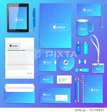 Geometric graphic set of vector corporate identity template. Business stationery mock-up. Scientific Geometric graphic set of vector corporate identity template. Business stationery mock-up. Scientific 42148607