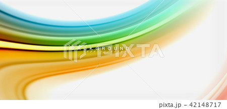 Rainbow fluid colors abstract background twisted liquid design, colorful marble or plastic wavy 42148717