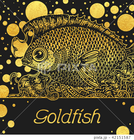 Banner with a gold fish 42151587