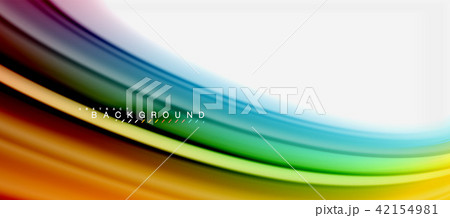 Rainbow fluid colors abstract background twisted liquid design, colorful marble or plastic wavy 42154981