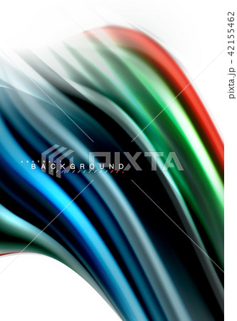 Fluid liquid mixing colors concept on light grey background, wave and swirl curve flow line, trendy 42155462