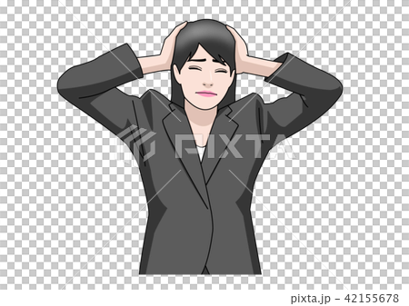 Business Asian women's suit holding a black head Business Asian women's suit holding a black head 42155678