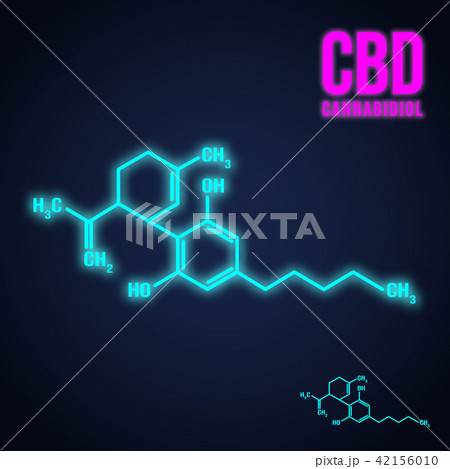 Cannabidiol formula neon icon 42156010