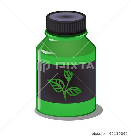 A concentrate of mineral and organic fertilizers in a green plastic bottle isolated on white 42156042