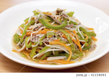 野菜と細切り豚肉の炒め物 野菜と細切り豚肉の炒め物 42158091