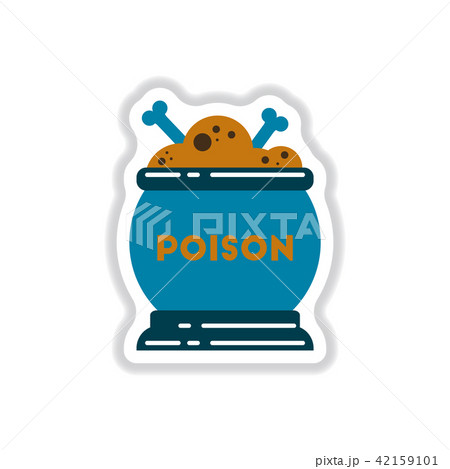 paper sticker on background of potion cauldron 42159101