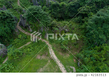Aerial view of karst mountains in china Aerial view of karst mountains in china 42163513