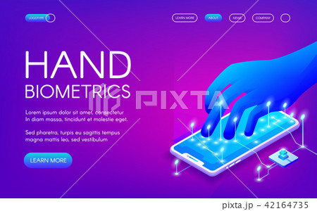 Hand biometrics technology vector illustration Hand biometrics technology vector illustration 42164735