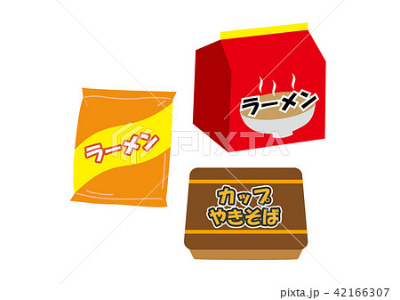 インスタント食品のイラストセットのイラスト素材