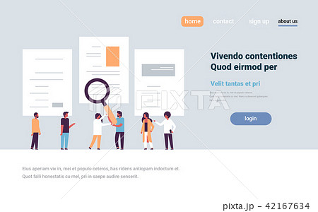 Man Hand Hold Magnifying Zoom Cv Resume Team のイラスト素材