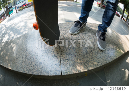skateboarding at city skatepark 42168619